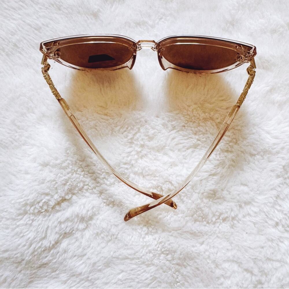 Genevieve Light Brown Rimless Polarized Sunglasses - Picture 8 of 11
